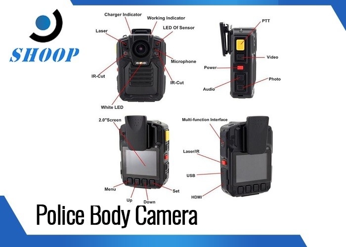 gravador de vídeo audio da aplicação da lei de Bluetooth do registrador da câmera do corpo de 1080P HD